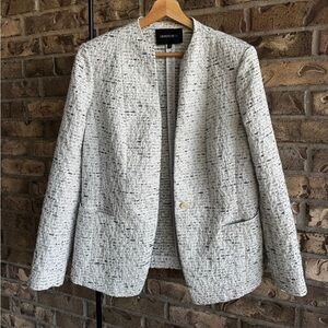 LAFAYETTE 148 New York Riviera Multi Blazer Jacket Career White Green Size 16